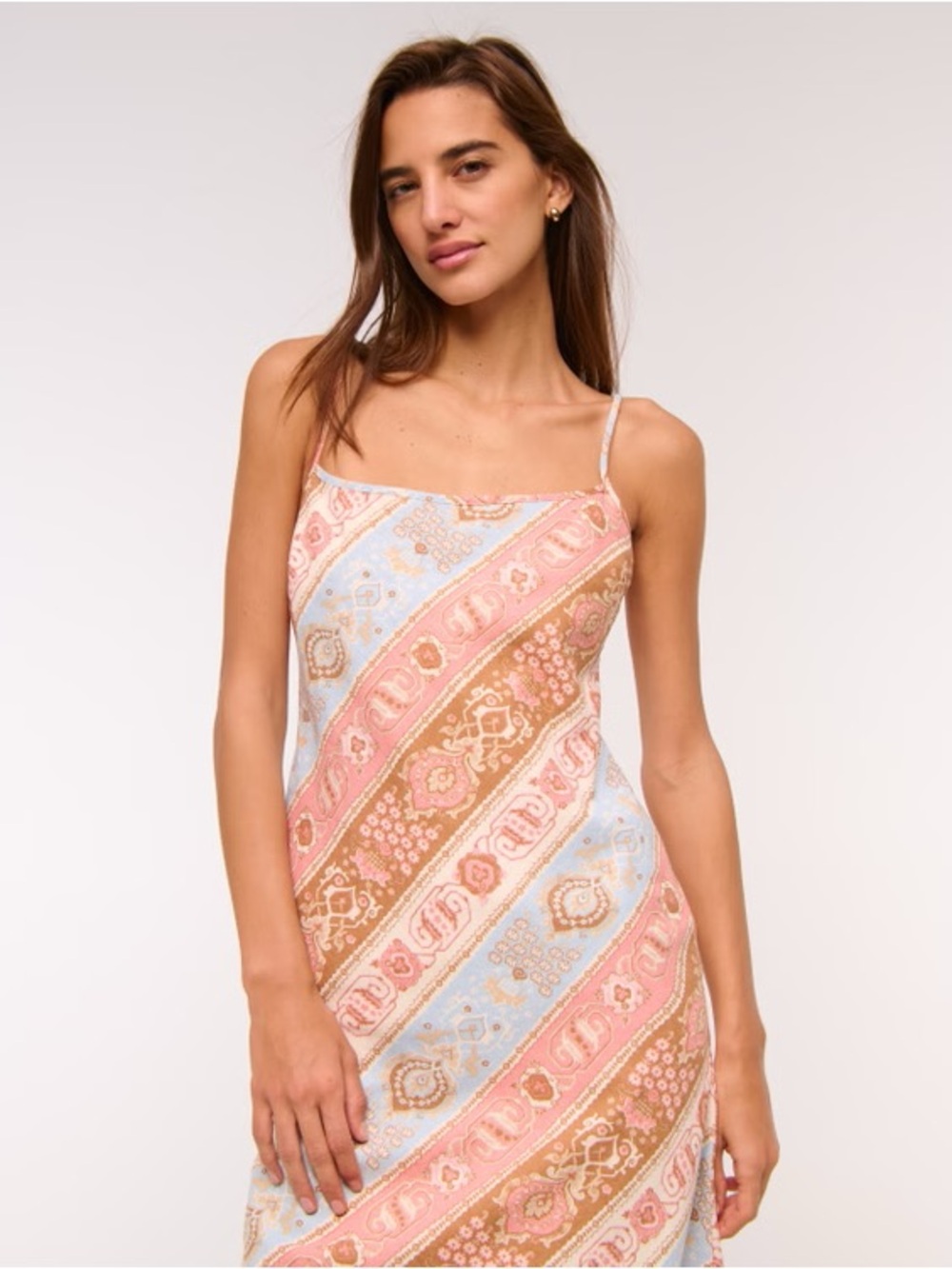 NWT - The A&F Julia Slip Linen-Blend Midi Dress - XL Petite